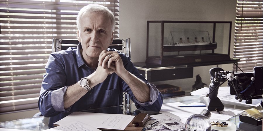 James Cameron at his office Titanic