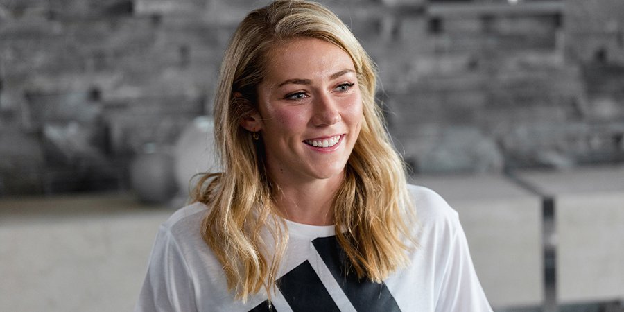 skier Skier Mikaela Shiffrin wearing adidas white shirt