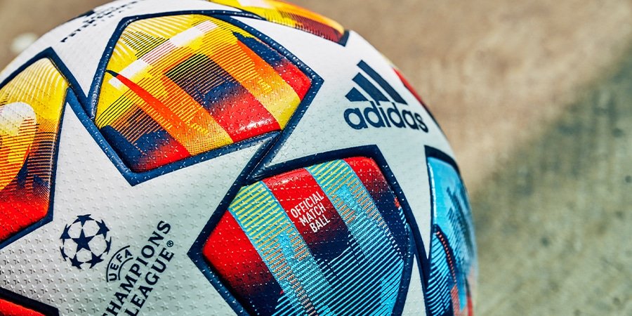 Official match ball for 2021 and 2022 UEFA's Championship League close up