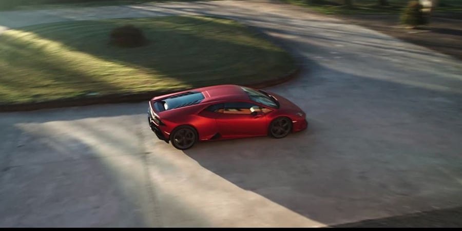 Red Lamborghini photo of the Christmas 2021 video of Automobili Lamborghini
