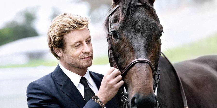Simon-Baker, Longines-Ambassador-of-Elegance and a horse