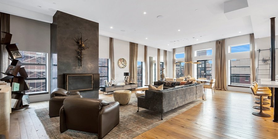 John Legend and Chrissy Teigen penthouse project living room