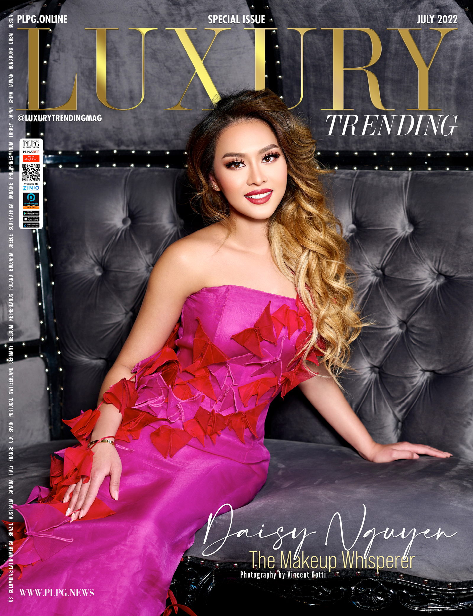 Cover for luxury Trending Magazine, Entrepreneur Daisy Nguyen - Photos by Vincent Gotti